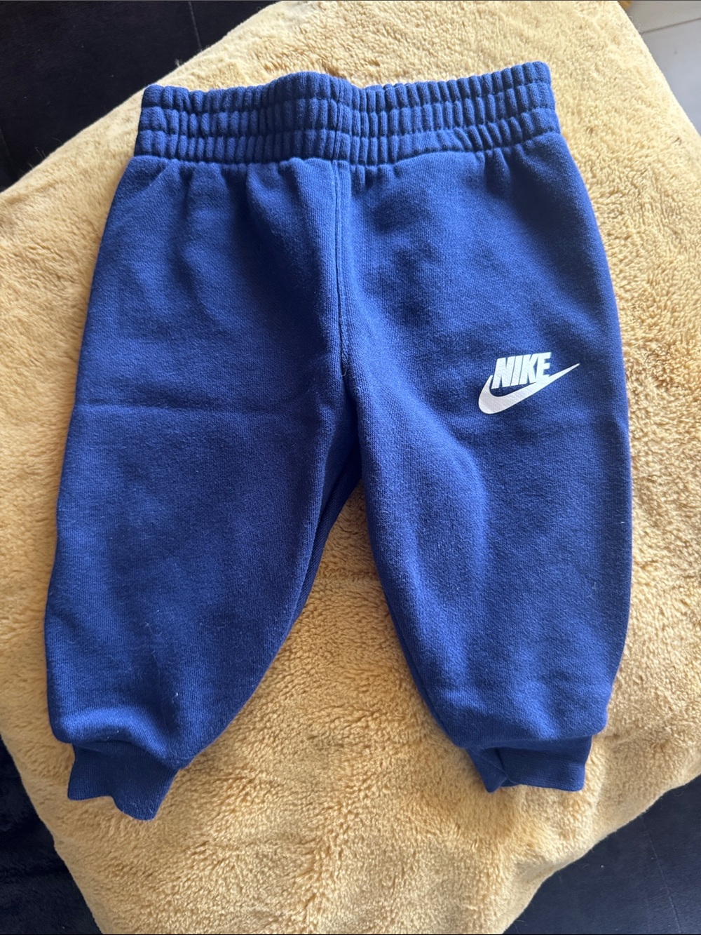 Nike Toddler Navy Blue Fleece Joggers with White Logo